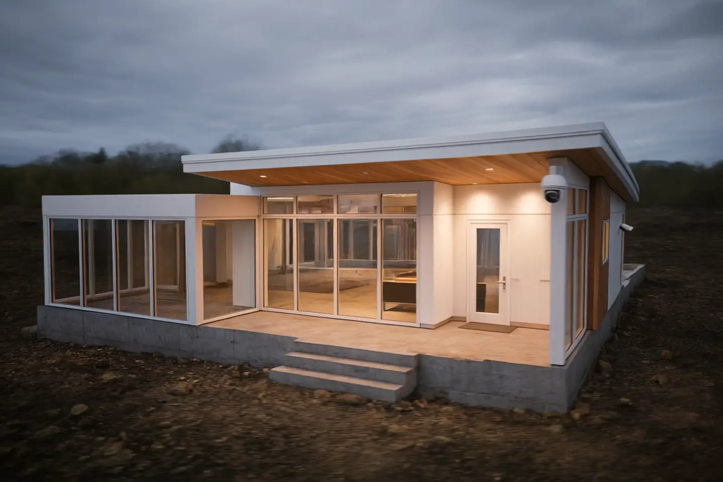 Casa moderna terminada en Ushuaia con cámaras de seguridad instaladas